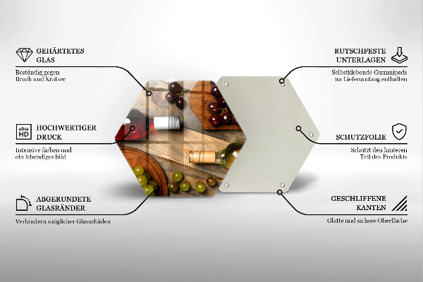 Protège plaque de cuisson Bouteilles de vin et raisins