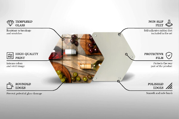 Protège plaque de cuisson Bouteilles de vin et raisins