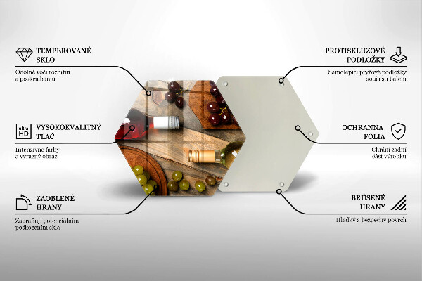 Protège plaque de cuisson Bouteilles de vin et raisins