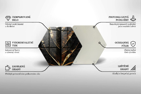 Protège plaque de cuisson Feuille d'or