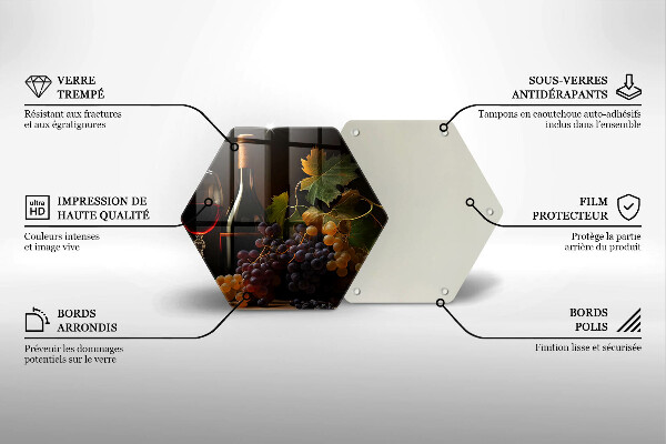 Protège plaque de cuisson Verre de vin et de raisins