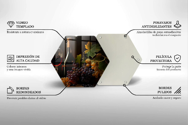 Protège plaque de cuisson Verre de vin et de raisins