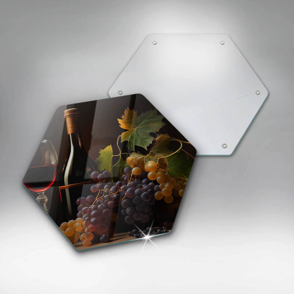 Protège plaque de cuisson Verre de vin et de raisins