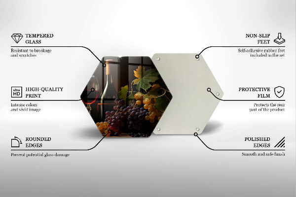 Protège plaque de cuisson Verre de vin et de raisins