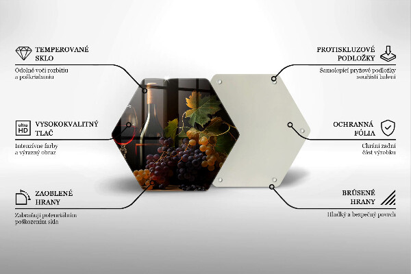 Protège plaque de cuisson Verre de vin et de raisins