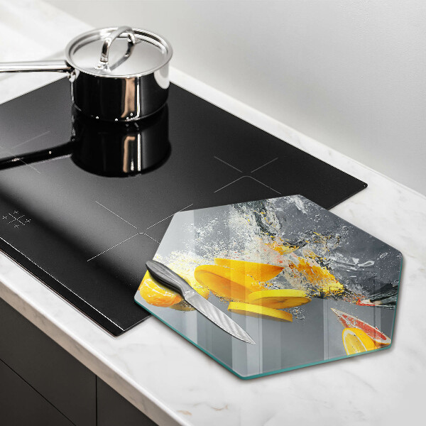 Cache plaque de cuisson Citrons dans l'eau