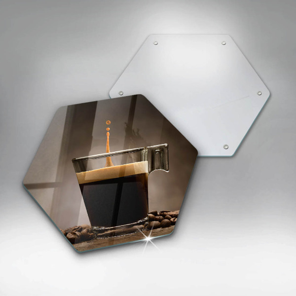 Cache plaque de cuisson Verre et grains de café