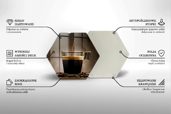 Cache plaque de cuisson Verre et grains de café