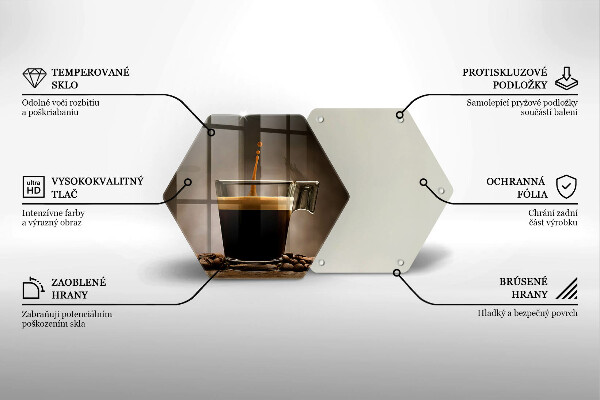 Cache plaque de cuisson Verre et grains de café