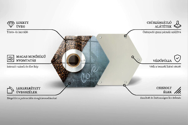 Protège plaque de cuisson Grains de café et tasse