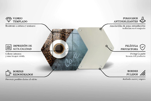 Protège plaque de cuisson Grains de café et tasse