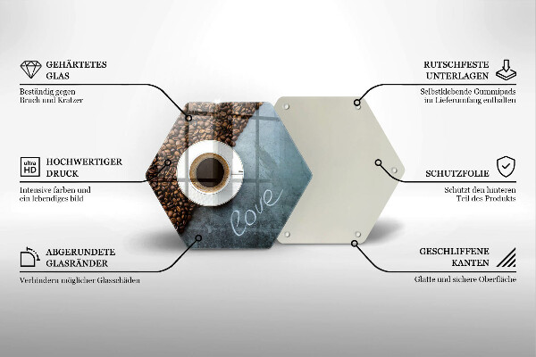 Protège plaque de cuisson Grains de café et tasse