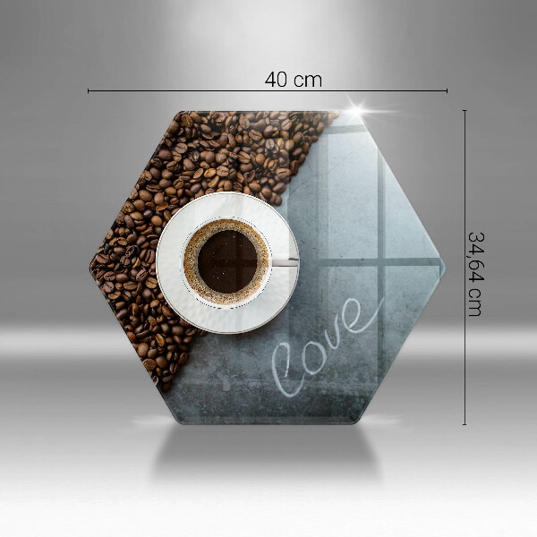 Protège plaque de cuisson Grains de café et tasse