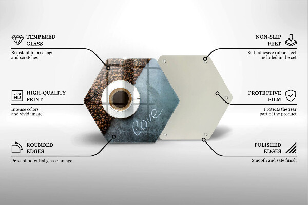 Protège plaque de cuisson Grains de café et tasse