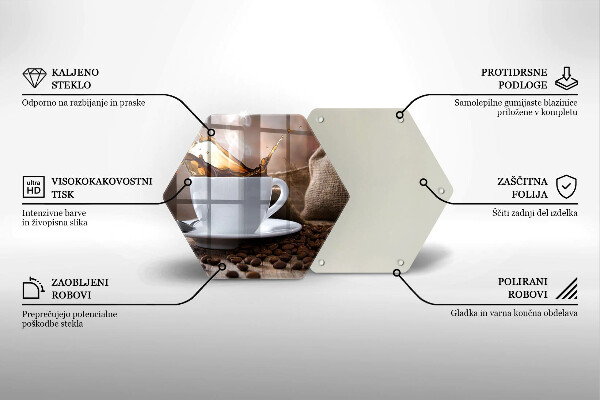 Cache plaque de cuisson Tasse et grains de café