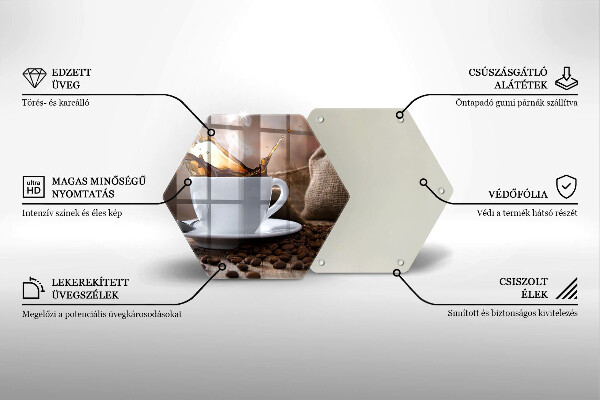 Cache plaque de cuisson Tasse et grains de café