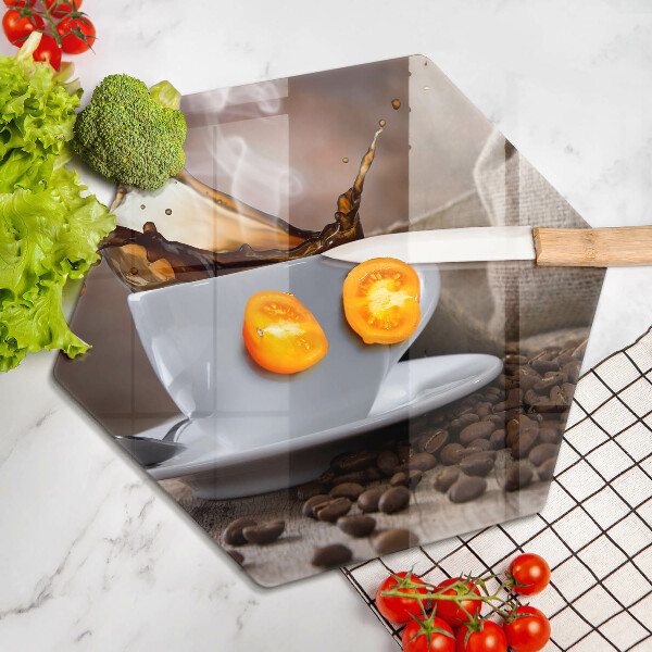 Cache plaque de cuisson Tasse et grains de café