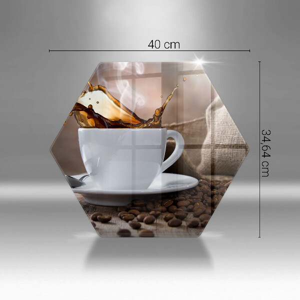 Cache plaque de cuisson Tasse et grains de café