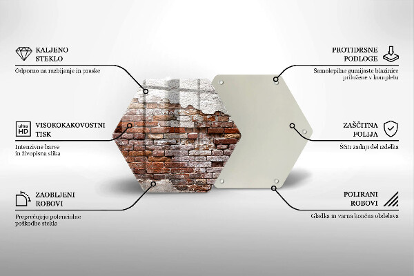 Cache plaque de cuisson Vieux mur de brique et de béton