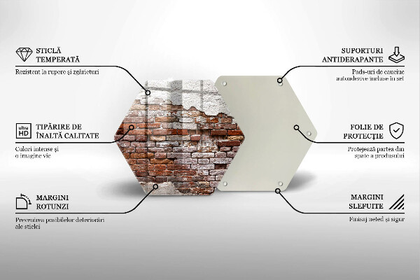 Cache plaque de cuisson Vieux mur de brique et de béton