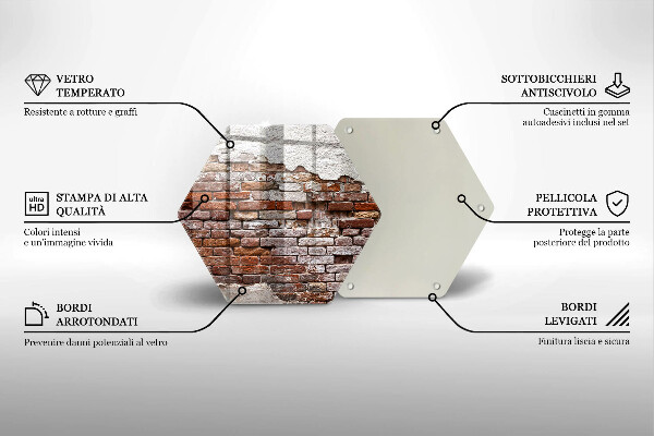 Cache plaque de cuisson Vieux mur de brique et de béton