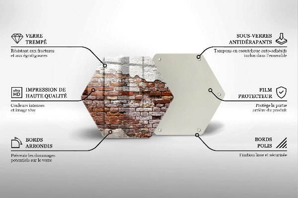 Cache plaque de cuisson Vieux mur de brique et de béton