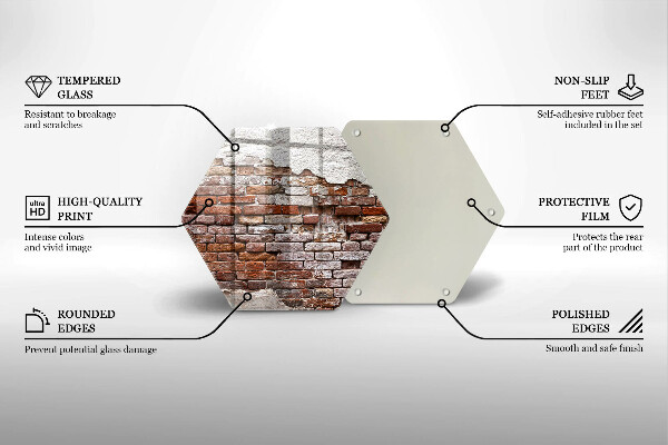 Cache plaque de cuisson Vieux mur de brique et de béton