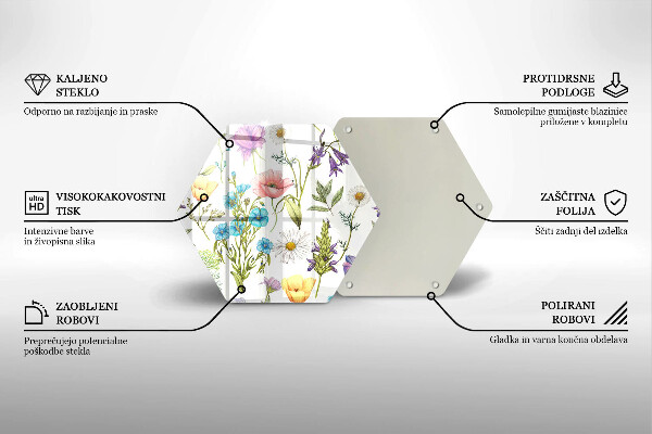 Cache plaque de cuisson Illustration de fleurs