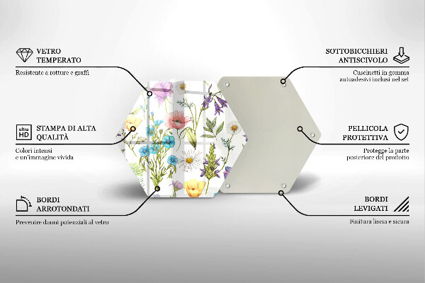 Cache plaque de cuisson Illustration de fleurs