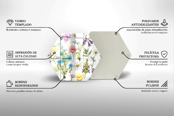 Cache plaque de cuisson Illustration de fleurs