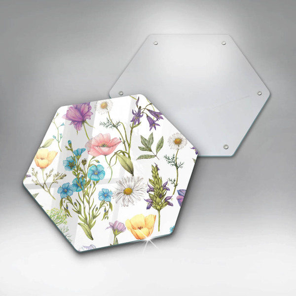 Cache plaque de cuisson Illustration de fleurs