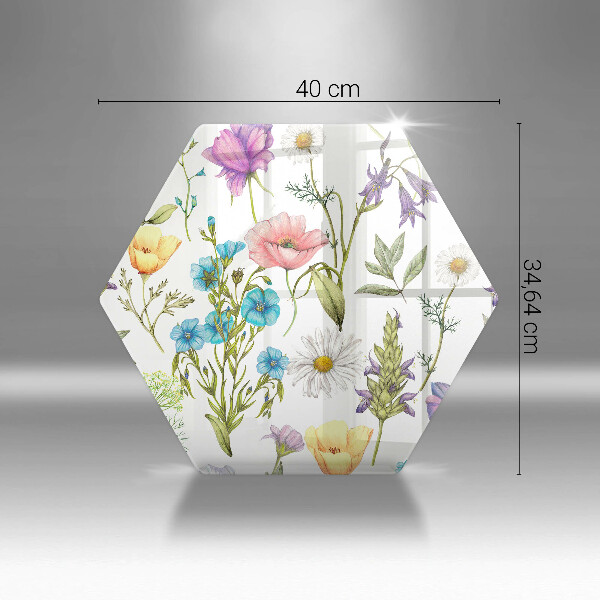 Cache plaque de cuisson Illustration de fleurs