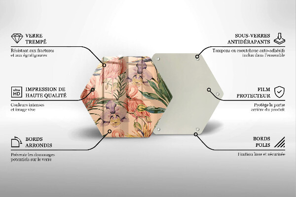 Protection plaque induction Illustration de flamants roses