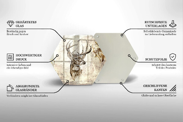 Cache plaque de cuisson Illustration d'animaux de cerf