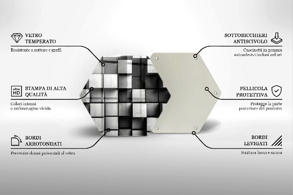 Cache plaque de cuisson Carrés 3D abstraits