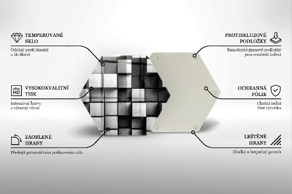 Cache plaque de cuisson Carrés 3D abstraits