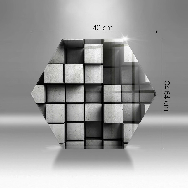 Cache plaque de cuisson Carrés 3D abstraits