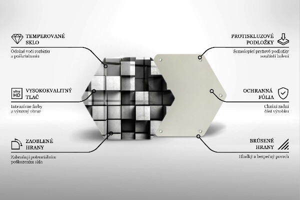 Cache plaque de cuisson Carrés 3D abstraits