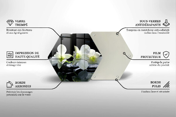 Cache plaque de cuisson Fleurs blanches dans une eau zen