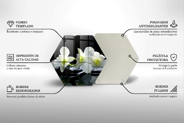 Cache plaque de cuisson Fleurs blanches dans une eau zen