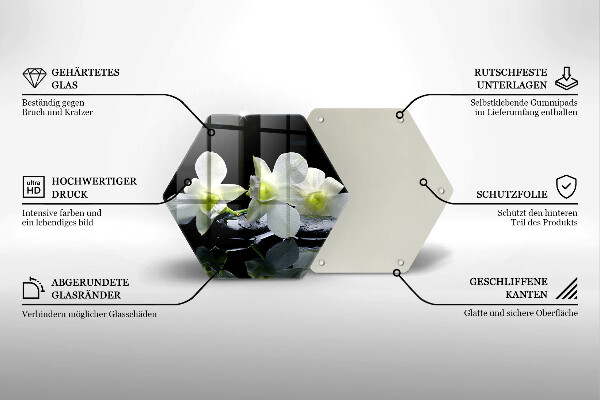 Cache plaque de cuisson Fleurs blanches dans une eau zen