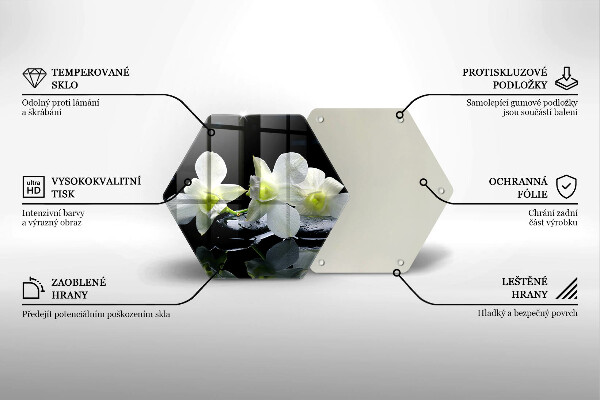 Cache plaque de cuisson Fleurs blanches dans une eau zen