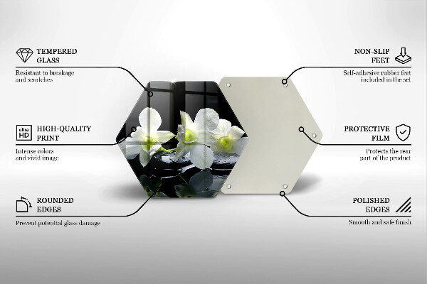 Cache plaque de cuisson Fleurs blanches dans une eau zen