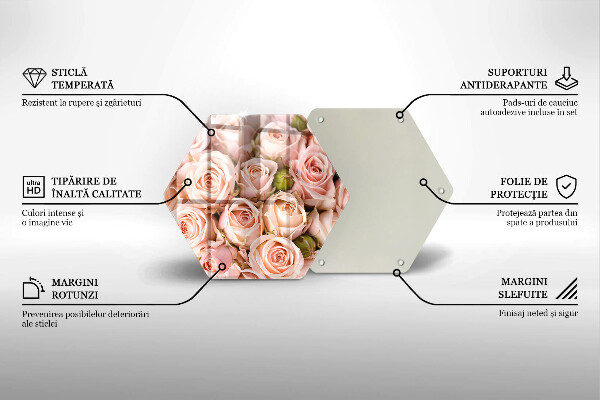 Cache plaque de cuisson Bouquet de roses délicates