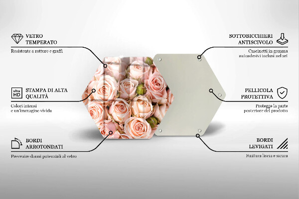 Cache plaque de cuisson Bouquet de roses délicates