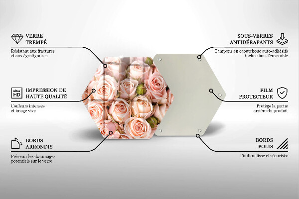 Cache plaque de cuisson Bouquet de roses délicates