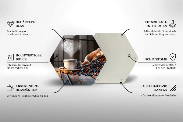 Cache plaque de cuisson Tasse à café et coeur