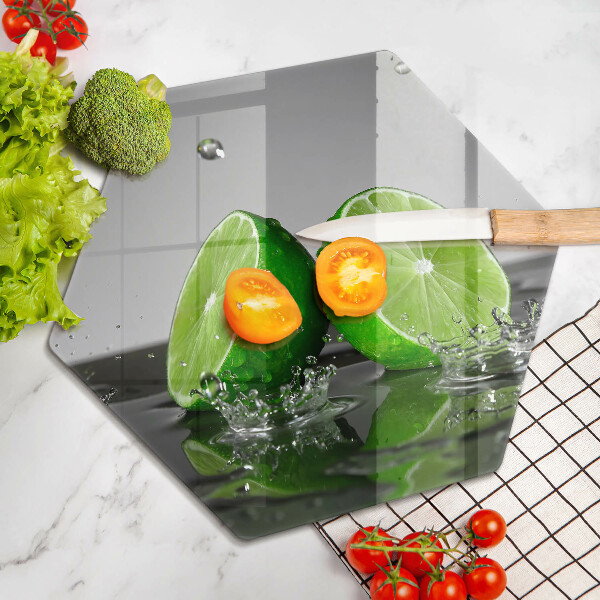 Cache plaque de cuisson Citrons verts juteux et eau