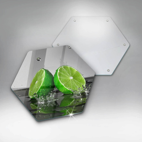 Cache plaque de cuisson Citrons verts juteux et eau