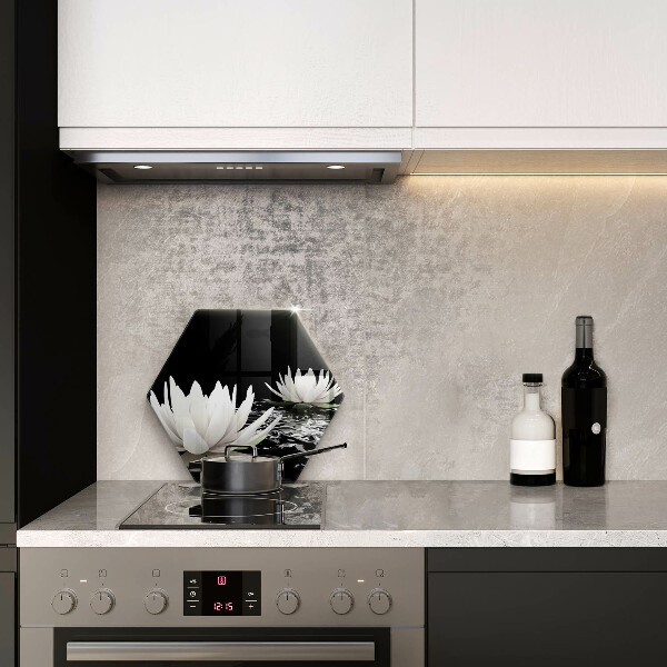 Cache plaque de cuisson Lys blancs sur l'eau